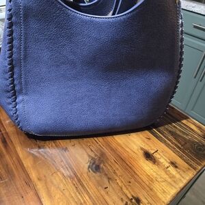 Style & Co. Blue Shoulder Bag with Whipstitch Trim